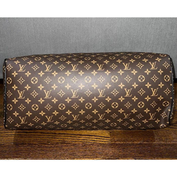 Louis Vuitton Keepall Bandouliere 50 Monogram Brown LV Orange Chain Weekend Bag - Picture 11 of 11